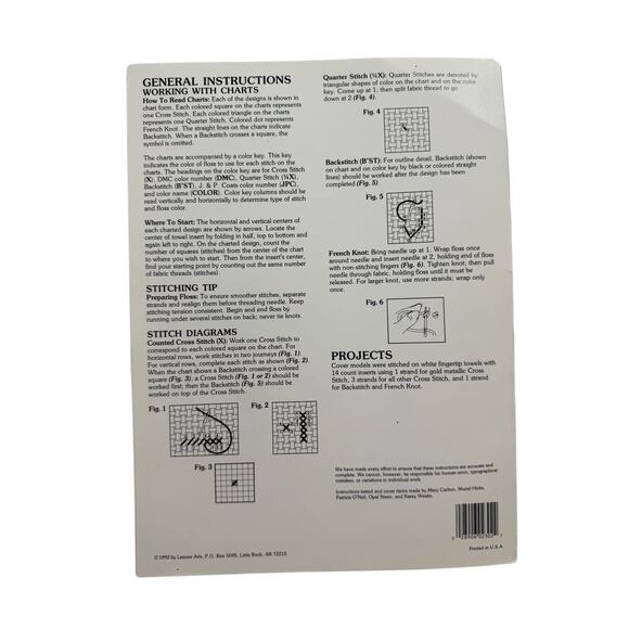 Vintage LEISURE ARTS Tea Time Towels Cross Stitch Leaflet Diane Brakefield - Picture 2 of 3